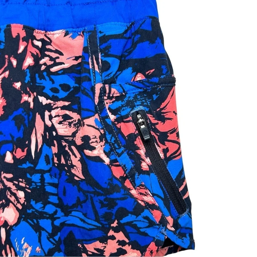 Lululemon Women’s ‘Tracker Short IV’ Paint Storm Print, Harbor Blue, Black SZ 12 - Picture 10 of 13